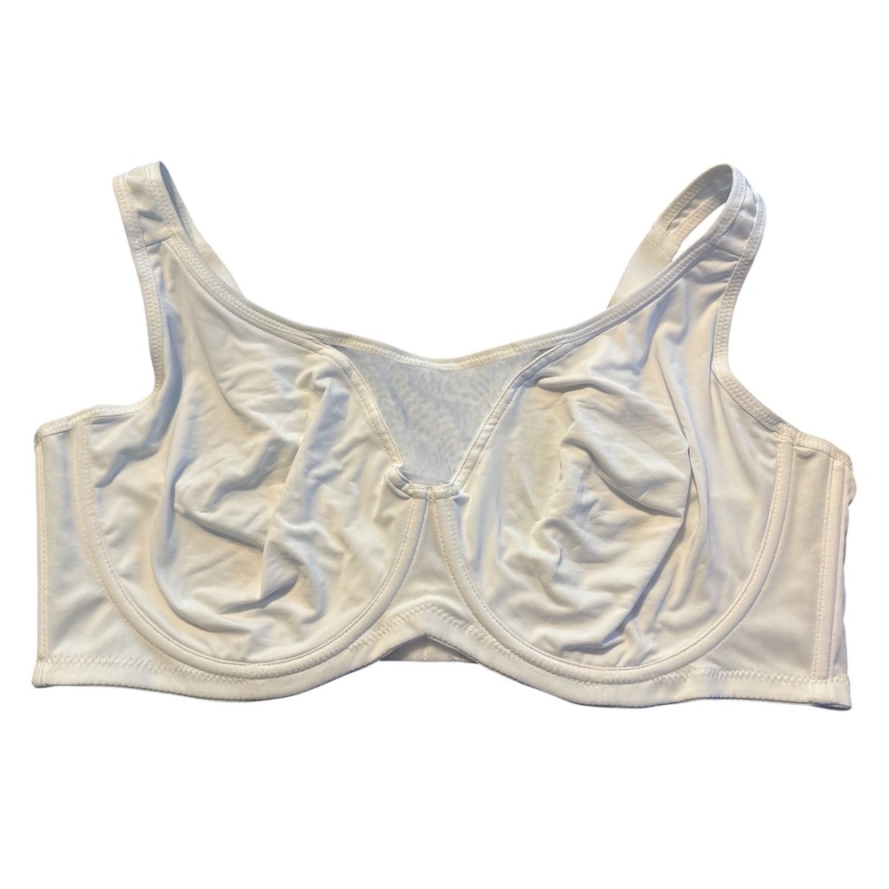 NEW White Full Figure Unlined Underwire Full Coverage Bra 42E 42DD